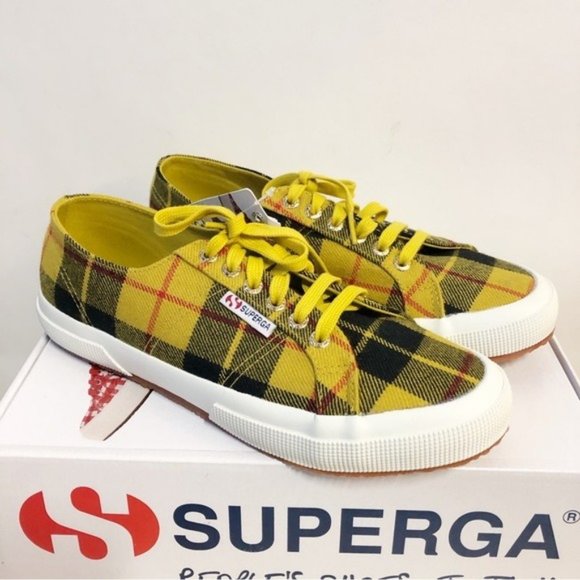 Superga Shoes - Superga Women's Superga Plaid Tartan Sneaker Mustard Women's Size 9 1/2 NEW